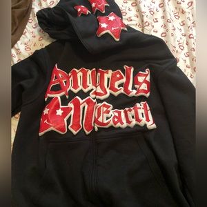 Thick puff print full zip hoodie should’ve sized down worn only twice